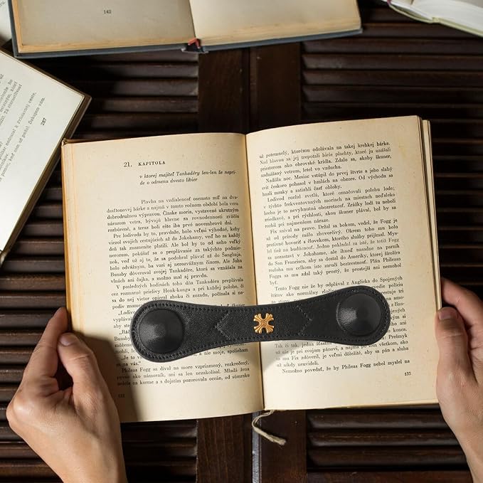 Book Weight Holder Wooden Thumb Book Page Open Weighted Bookmark Corner Reading Accessories Office Desk Decor Executive Gift for Writer Reader (Black Weight Page Holder+Thumb Page Holder Coffee)