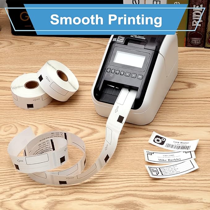 12 Rolls Replace for Brother DK-1201 (1.1" x 3.5") Address Label, 400 Stickers/roll for QL-800 810W 820NWB 600 Printer, 1 Frame + 4800 Label Refills, Barcode & All Purpose Die-Cut DK Label