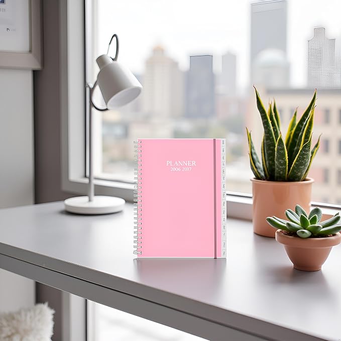 Cheericome Planner 2026-2027, Monthly Weekly Planner Runs January 2026 to June 2027, 26-27 Planners with PP Cover and Elastic Bond, 18 Month, Rose Monthly Planner Calendar