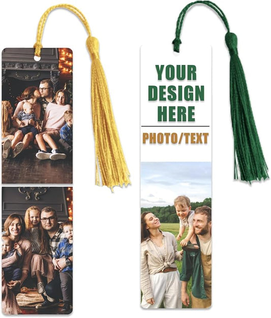 Custom Bookmark, Personalized Double-Sided Bookmark with Text & Photo, Customizd Book Mark Gift for Book Lovers, Women, Men, Birthday, Christmas, Anniversary Present