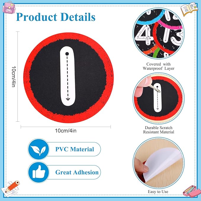 WhatSign Line up Spots for Classroom Floor - 36Pcs Floor Numbers for Classroom Lining up Number Stickers for Back to School Kindergarten Preschool Elementary Supplies