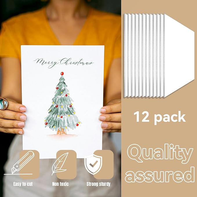WEWLINE Foam Board 24×36×3/16" Thick, 12 Pack White Poster Board, 5mm Foam Core Board, Acid Free Double Sided Foam Board Sheets Perfect for Art Porject, Painting, Craft, Presentation