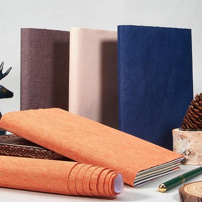 CRASPIRE 51 x 11.8 Book Cloth for Book Binding Fabric Surface Paper Backed A4-A8 Coral Color Bookcover Books Album Scrapbooking Archival DIY Covering Protector Bookcloth Bookbinding Supplies