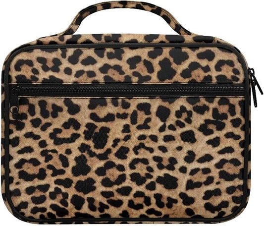 Classic Leopard Bible Covers for Women Men Zippered Bible Carrier Book Bag Church Bag Bible Protective with Handles Christian Gifts, Brown Animal Cheetah Print