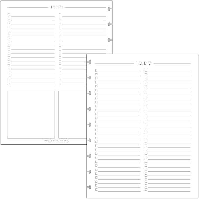BetterNote To Do List Refill Pages for Disc Notebooks, Fits Levenger Circa, Happy Planner, Staples Arc, TUL, Talia (9-Disc, 7"x9.25", Classic- 25 Sheets)