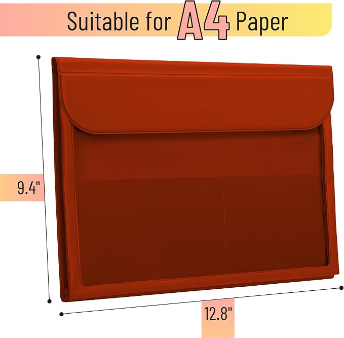 Mr. Pen Red Plastic File Folders - Letter Size, Clear, Office Document Filing Folders