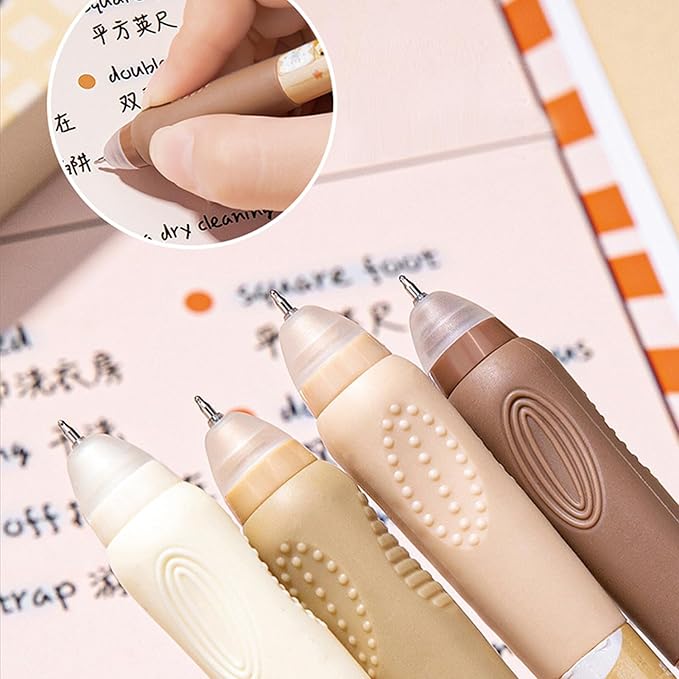 MOZXIRZ 4 Pcs Cute Cat Erasable Pens Retractable Pens Erasable Gel Ink Pen Cartoon Kawaii 0.5mm Point Blue Ink Pen Writing Pen for Women Men Office School Supplies (Cat-Blue Ink)