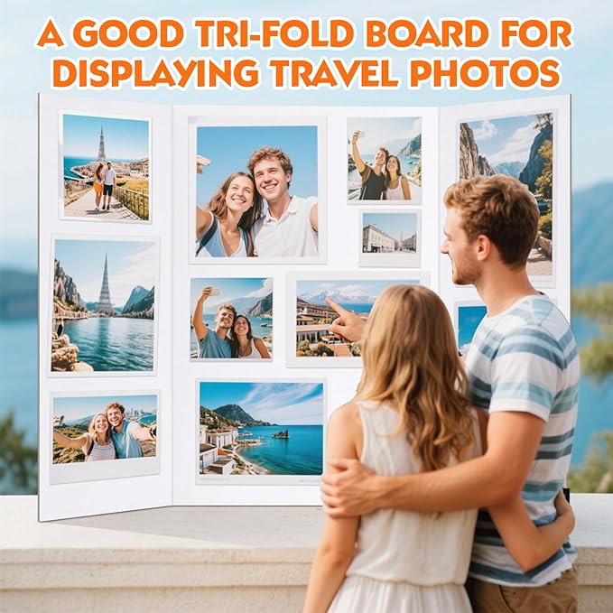TUXITA Trifold Poster Board,12 Pack 36" x 48" Large White Corrugated Poster Boards,Science Fair Display Boards,Project Boards Perfect for School Projects, Event Displays and Business Presentations