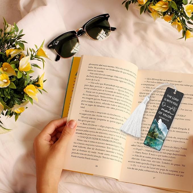 Christian Inspirational Bookmark, Encouraging Gift for Believers, Uplifting Present for Spiritual Readers, Believer Appreciation Gift, Unique Mountain & Scripture Design Bookmark, WCB33