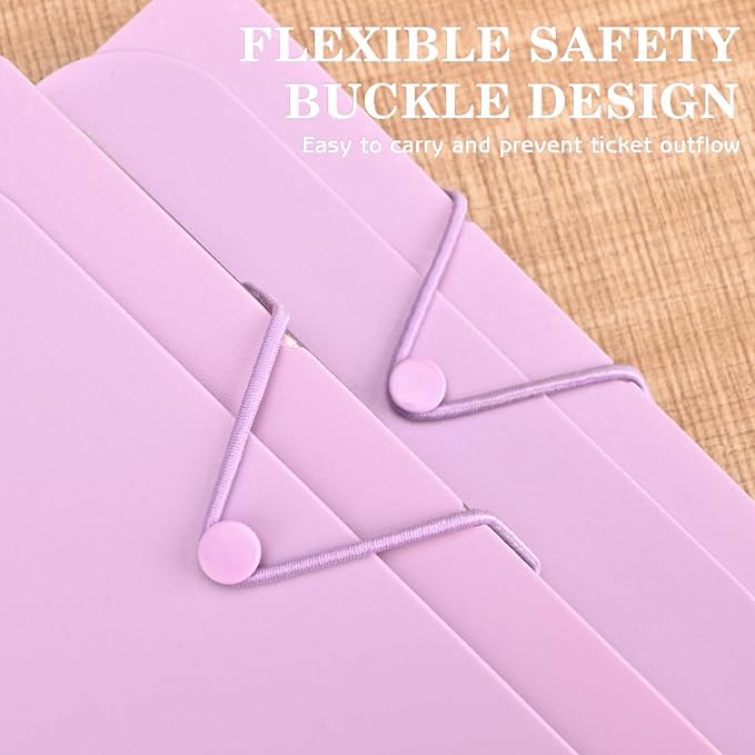 2Pcs Receipt Coupon Holder Organizer, 13 Pockets Small Accordian File Organizer, Expanding File Folder with Colorful Tabs, A6 Size for Cards, Check, Tickets, Monthly Bills Storage (Purple)