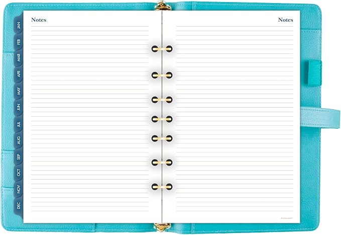 AT-A-GLANCE, Undated, 5-1/2" x 8-1/2", Desk Size, 7-Ring, Faux Leather Fashion, Teal (DR1118-040-42)