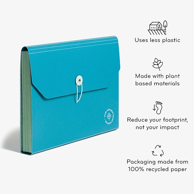 U Brands 13-Pocket Accordion File Organizer, Letter Size, Expandable File Folder Folder (U-Eco)
