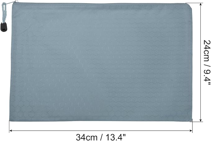 PATIKIL Waterproof Zipper File Bags, 3 Pack A4 Document Holders Pencil Pouch for Office, Gray
