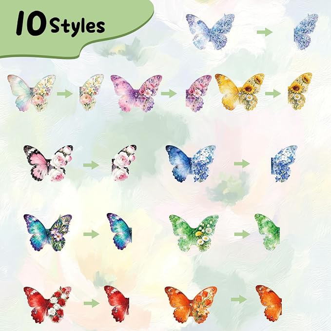 10Pcs Magnetic Bookmark, Cute Butterfly Theme Bookmarks, Animal Book Marks for Reading, Office Reading Accessories, Page Clips for Book Lovers, Reader, Women, Students