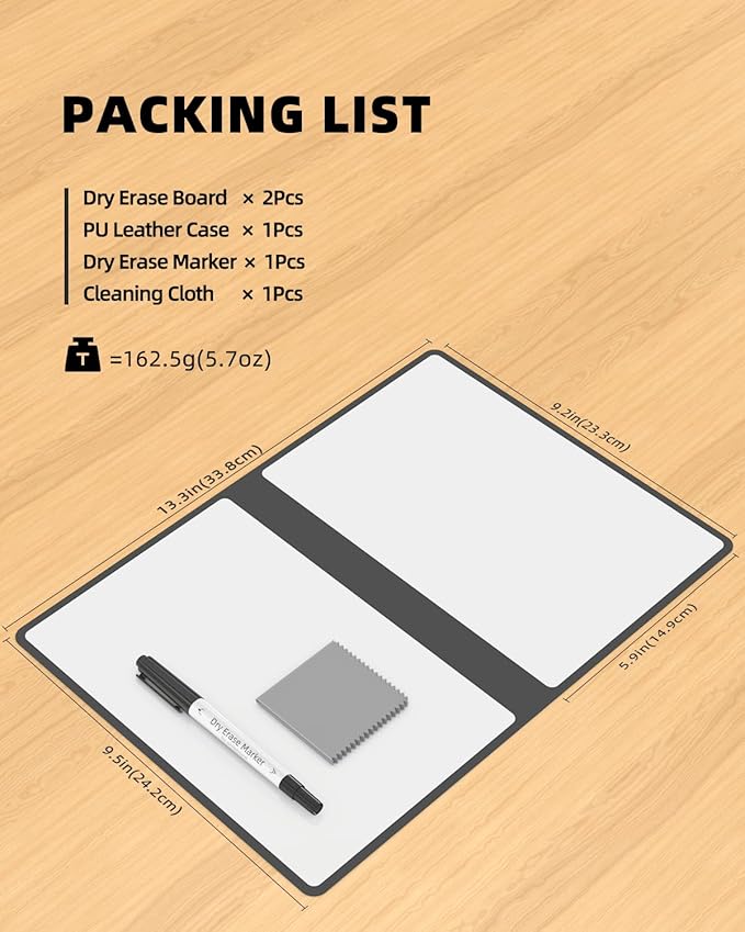 Portable Small White Board Dry Erase Board, Reusable 9.5 * 6.6in Notebook Memo, Office Home Supplies Desk Accessories MH760 (Orange)
