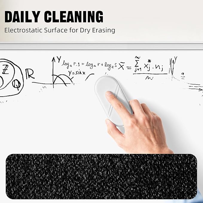Magnetic Detachable Dry Erase Eraser, Glass Board Erasers, 1 Pack, Whiteboard Eraser for Dry Erase Board, Glass Board, Calendar Board, Office and School Supplies (White)