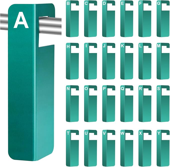Sayglossy 25 Pcs A-Y Hanging File Folder Index Tabs PVC Alphabet Divider Tabs 6x1.7 Inch for Hanging Filing Cabinet Organization, Classroom, Library, Office