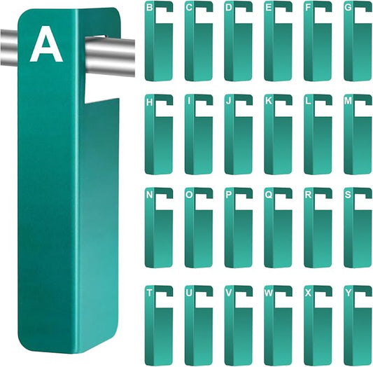 Sayglossy 25 Pcs A-Y Hanging File Folder Index Tabs PVC Alphabet Divider Tabs 6x1.7 Inch for Hanging Filing Cabinet Organization, Classroom, Library, Office