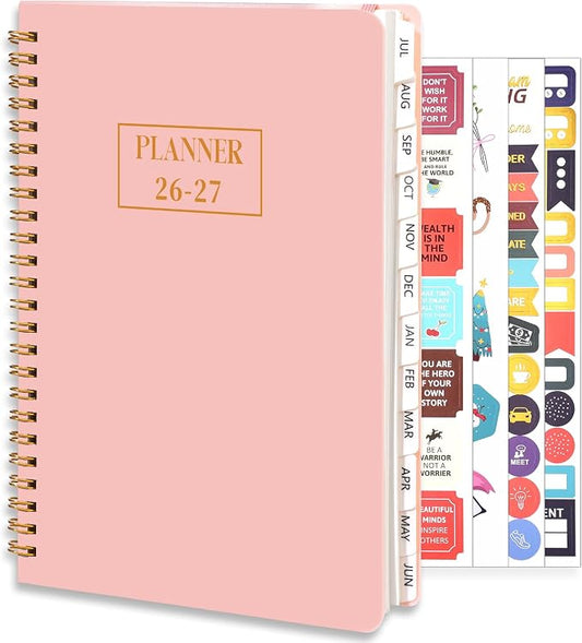 2026-2027 Planner, Weekly and Monthly Planner, July 2026-June 2027, Calendar Planner A5 (6.1" x 8.4") with Tabs,Inner Pocket for Nurse Appreciation Gift Home School Office Supplies, Pink