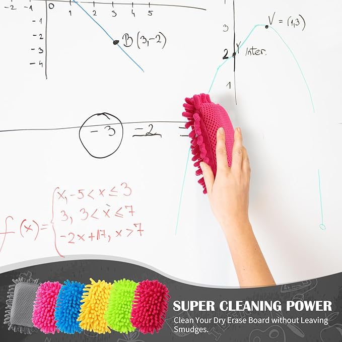 Sherr 36 Pcs Microfiber Shag Magnetic Erasers Bulk Washable Dry Erase Whiteboard Erasers for Whiteboard, Chalkboard, and Memo Boards Marker, Chalk Mark, Office Supplies Adult(Bright Color)
