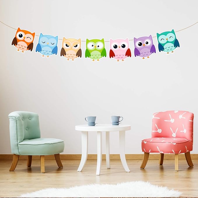 45 Pcs Colorful Owls Cutouts Bulletin Board Decor Owl Accents Paper Cutouts Name Tags Labels Classroom Decor for Back to School Classroom Bulletin Board Decorations Wall Teacher Student Birthday Party