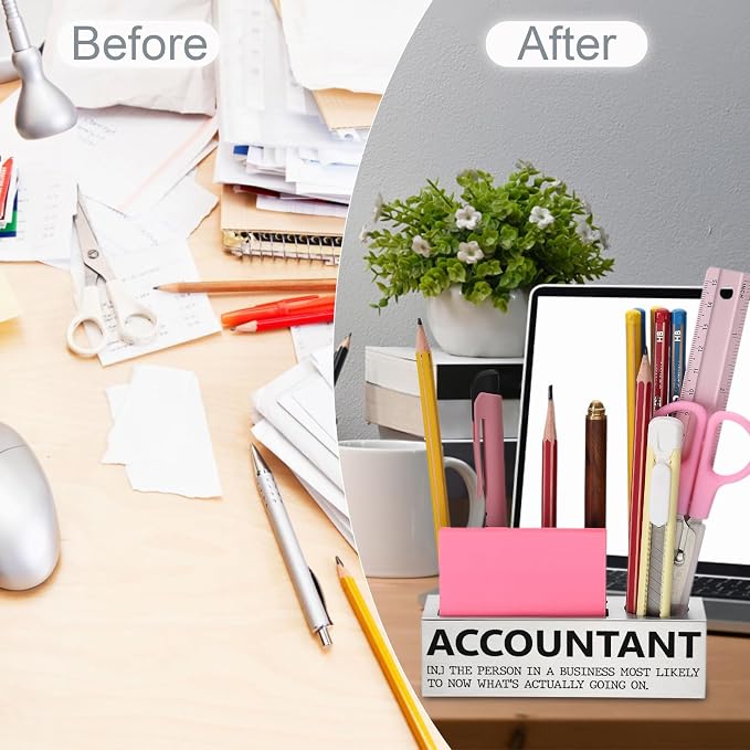 YODOCAMP Funny Accountant Gifts Office Desk Pen and Pencil Holder, Accountant Definition Appreciation Gift for Accountants, CPA, Financial Professionals TZC70