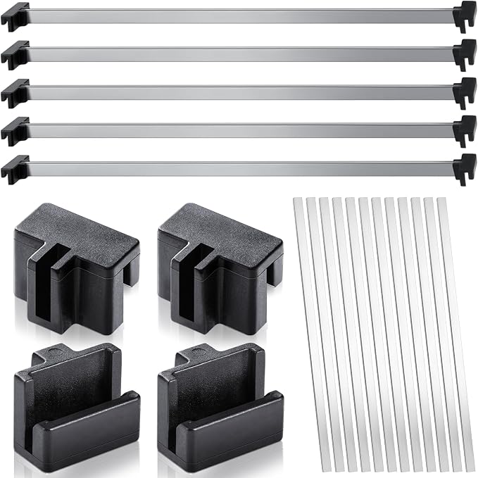 Epakh 36 Pcs Metal File Cabinet Rails Set Include 12 Cabinet Divider Rails 24 Hanging File Rail Clips for Hanging Folder Frame Bars Office Storage, Drawer Thickness Less Than 1/8 Inch(Aluminum)