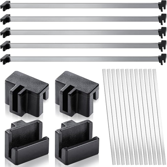 Epakh 36 Pcs Metal File Cabinet Rails Set Include 12 Cabinet Divider Rails 24 Hanging File Rail Clips for Hanging Folder Frame Bars Office Storage, Drawer Thickness Less Than 1/8 Inch(Aluminum)