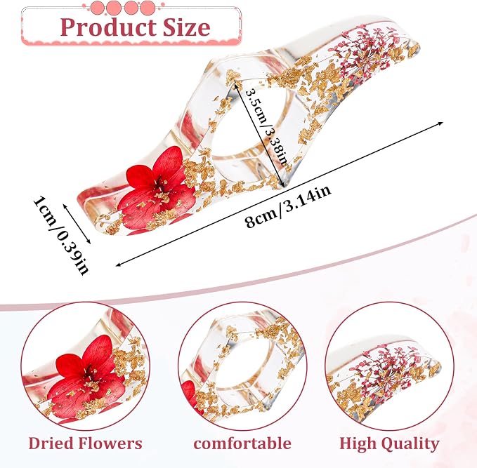 2PCS Book Page Holder Thumb, Book Accessories Book Marks for Reading Women Page Holder for Thumb Dried Flower Bookmarks for Reading Lovers, Gift for Bookworm, Readers, Literary, Students, Teachers