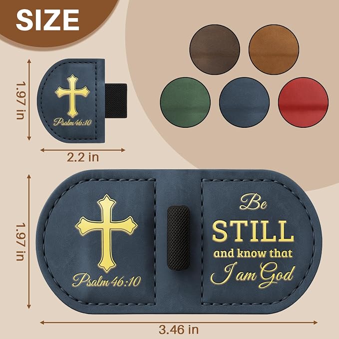Personalized Magnetic Leather Bookmark with Pen Holder - Bygone Mark Custom Bible Verse Bookmarker,Book Marker for Men & Women,Book Lovers,Readers,Church(Blue,Matthew 17:20)