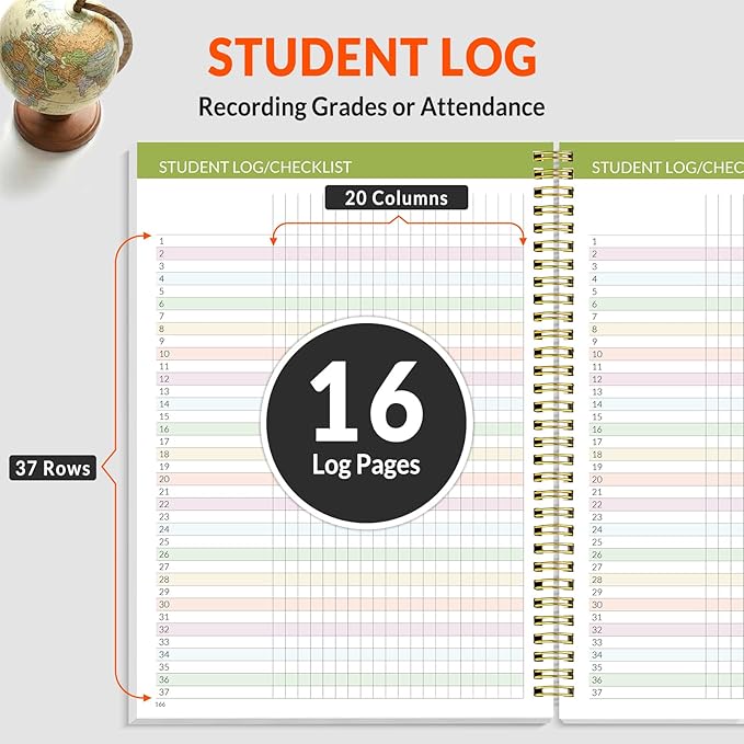 SUNEE Teacher Planner 2026-2027 Academic Year, Lite Lesson Planner Book with 7 Periods Jul 2026 - Jun 2027, 8.5"x11" Daily Weekly and Monthly Organizers, Plan Book with Pocket Folder, Color Tabs,Blue