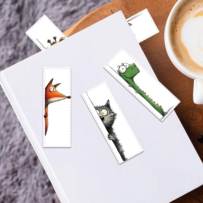 Funny Animal Bookmarks for Kids, 100 Pcs Cute Cartoon Book Marks for Boys Girls, Fun Page Markers for Reading Classroom Back to School Supplies Party Favors