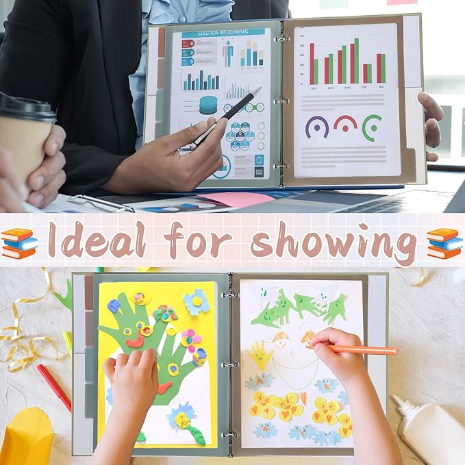 30PCS/6 Set 3 Ring Binder Dividers with 5 Tabs Color Page Dividers for 3 Ring Binder with Tabs 11.5×8.5inch Clear Folder Divider 3 Ring File Dividers Tabbed Index Dividers for School Office (Morandi)