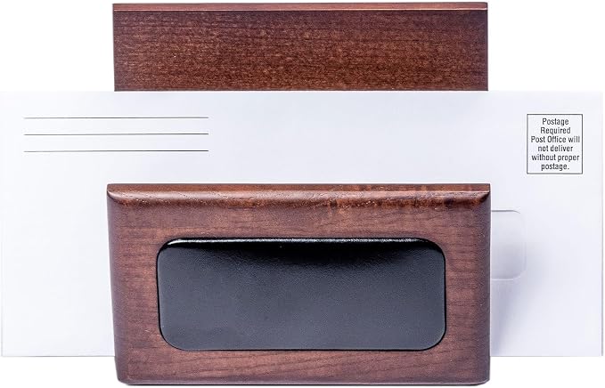 DACASSO Wood & Leather Desk Set - Luxury Leather Desk Pad & Desk Organization Essentials (Walnut and Black, 7 Piece)