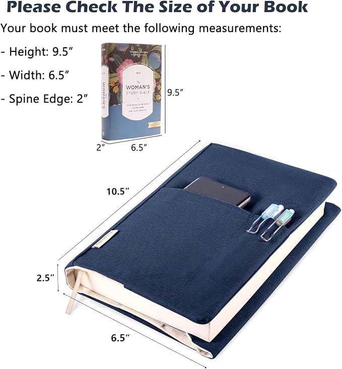 Canvas Book Covers, Washable Book Protector, Book Cover for Paperback Novels, Adjustable Book Cover for Hardcover with Pockets for Pen, Soft Cover Books, Book Lovers Gifts