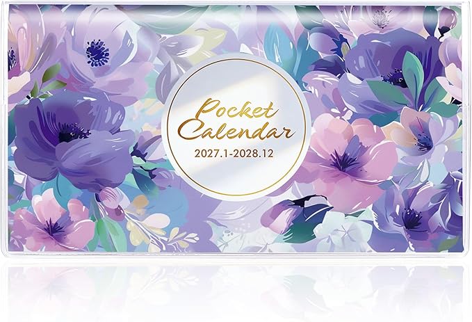 Pocket Calendar 2027-2028 for Purse, Small Pocket Planner 2027-2028 for Purse 3.5×6.5In,24 Month Organizer from Jan 2027- December 2028 Mini Planner with Pvc Cover for Organizing & Planning