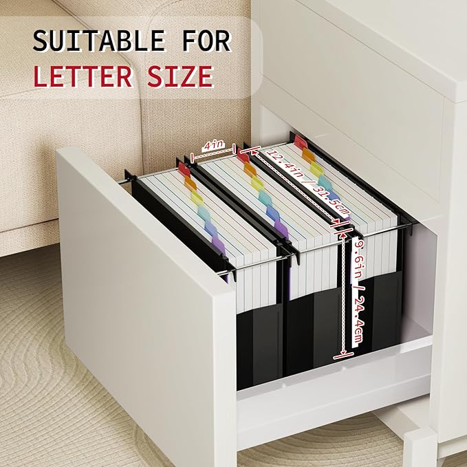 Uquelic Plastic Hanging File Folders Letter Size, 6 Pack Reinforced Heavy Duty Hang Folder with Movable Bright Dividers, Adjustable Tabs, 4" File Organizer for Filing Cabinet, School, Office