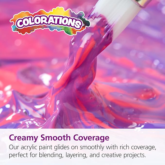 Colorations Artist Quality Acrylic Orange Yellow Paint - 16 oz (473ml) - Made in United States, Paraben-Free, Non-Toxic, Acrylic Paint for Adults and Kids