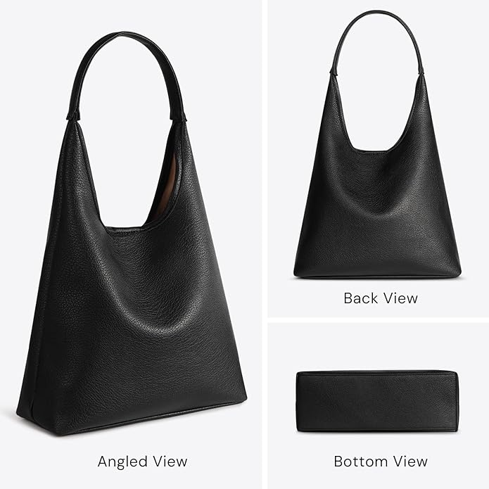 Hobo Bag for Women, Large Slouchy Shoulder Bag, Soft Vegan Leather Everyday Tote Purse, Stylish Handbag Fits 13.6'' Laptop
