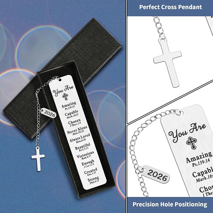 Bible Bookmark, Kaluofan 2026 Christian Bookmarks for Women, Bookmarks for Women, Baptism Gifts for Girl, First Communion Gifts for Girls, Back to School Coming of Age Gifts, Graduation Gifts