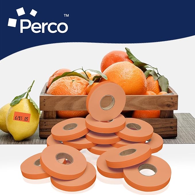 Perco Flou. Red Pricing Labels for Monarch 1110 Price Gun - 4 Sleeves, 68,000 Price Marking Labels