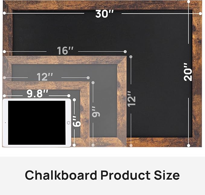 Magnetic Chalkboard, 20x30 Inches Blackboard for Wall, Black Dry Erase Board for School, Office, Home, Bar and Restaurant Menu