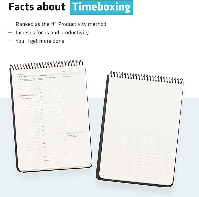 TIMEBOXING PLANNER - Structure to Turn To-Do into DONE | 105 Day Undated Organizer for Students & Busy People | 7×9 spiral Hard Cover