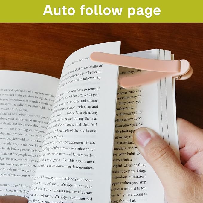 SMUK 3 Pieces Bookmarks for Women, Automatic Silicone Book Clip Bookmarks for Reading Women Men Book Lovers, Book Page Keeper Book Markers Reading Accessories Gifts
