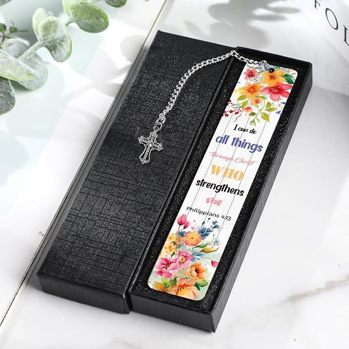 Christian Metal Bookmarks Gifts, Inspirational Verse Bible Bookmark, Religious Gifts for Women, Bible Study Supplies for Book Lovers Men Friend Bookworm, Christmas Graduation Gift