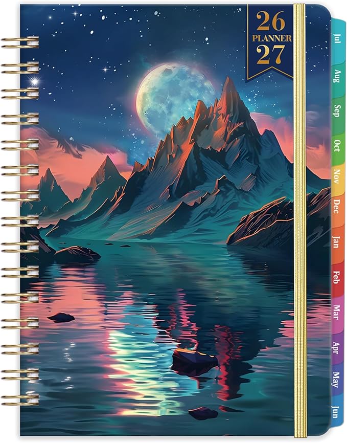 Planner 2026-2027 - Academic Planner 2026-2027, July 2026 - June 2027, 6.5" x 8.5", 26-27 Planner Weekly and Monthly with Colorful Tabs, Back Pocket + Thick Paper