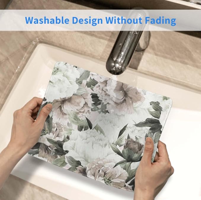 Voltique Mouse Pad Small Desk Mat, Floral Computer Mousepad with Stitched Edges Non-Slip, Keyboard Mouse Pad for Desktop Office Desk Accessories