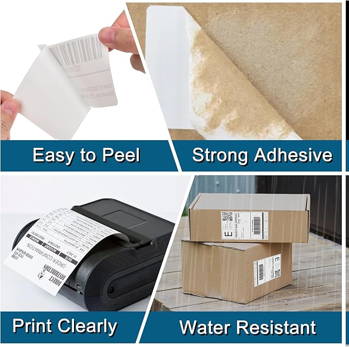 NineLeaf 3 Roll 4'' x 145' (102mm x 42.8m) Continuous Standard Address Paper Compatible for Brother RD-S01U2 Direct Thermal Labels for Zebra& Brother RJ-3050 RJ-3150 and Other Brand Label Printers