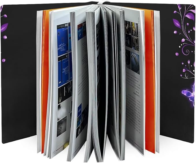 Dreaweet Purple Butterfly Book Cover Sleeve Protector for Women Girls Stretchable Floral Print Book Sleeve Protector Hardcover Book Socks Back to School Gifts Up to 9 x 11 Inch