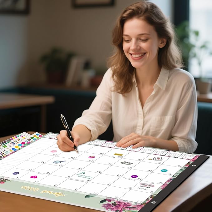 Gannyfer Desk Calendar 2026-2027 - 18 Month Large Desk Calendar 2026, Use January 2026 to June 2027, 22" x 17" Desktop Pad Calendar, Office Supplies Perfect for Planning and Organizing In Your Home, School or Office(6 Stickers Included)